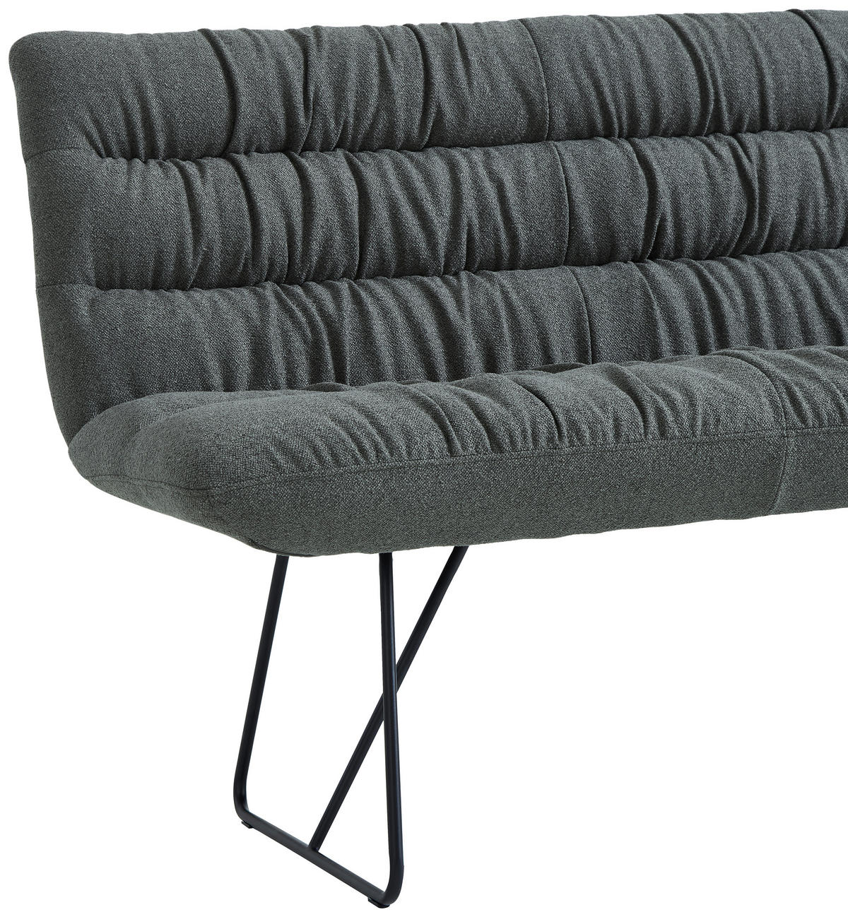 SITZBANK 182/88/66 cm Leinenoptik Grün, Schwarz  - Schwarz/Grün, Design, Textil/Metall (182/88/66cm) - Dieter Knoll