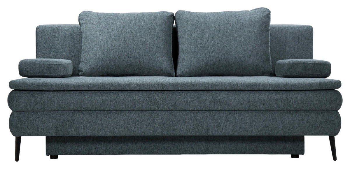 SCHLAFSOFA in Textil Blau  - Blau/Schwarz, Design, Kunststoff/Textil (200/90/100cm) - Venda