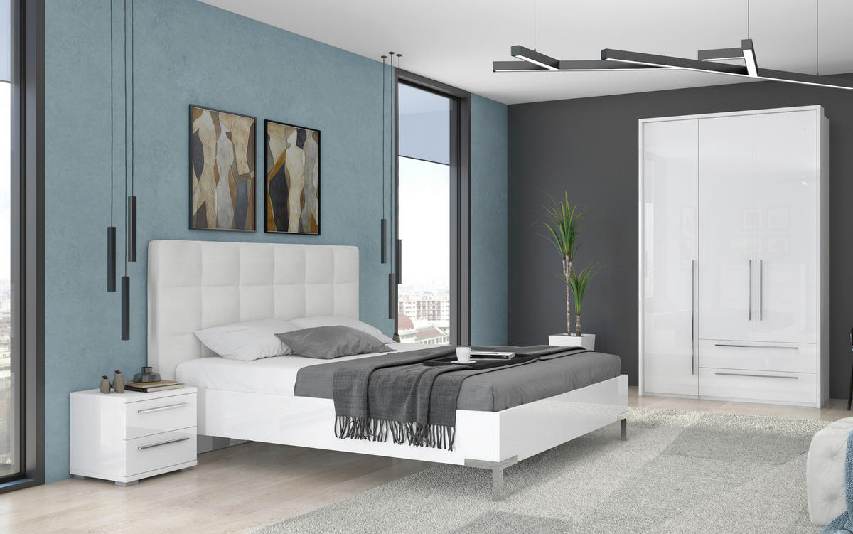 ORMAR SA KLASIČNIM VRATIMA bela, bela visoki sjaj  142/226/60 cm  - bela visoki sjaj/bela, Dizajnerski, pločasti materijal/plastika (142/226/60cm)