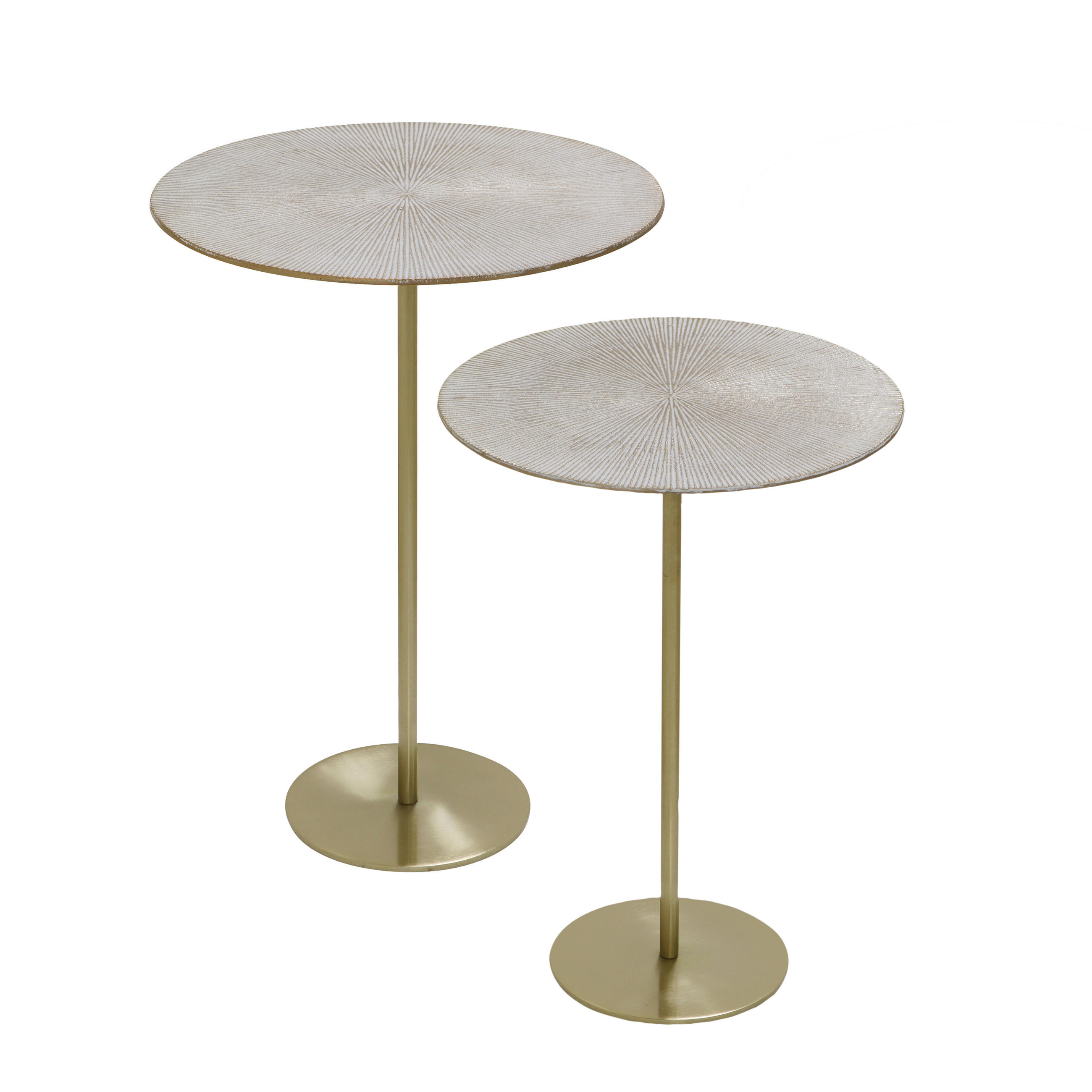 BEISTELLTISCHSET rund Goldfarben  - Goldfarben, MODERN, Metall - Milino