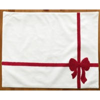 PLATZDECKCHEN Textil Samt Dunkelrot, Weiss Hochglanz 45/30 cm  - Weiss Hochglanz/Dunkelrot, Konventionell, Textil (45/30cm) - X-Mas