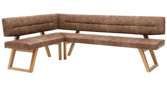 ECKBANK 155/215 cm  in Cognac  - Eichefarben/Cognac, KONVENTIONELL, Holz/Textil (155/215cm) - Dieter Knoll