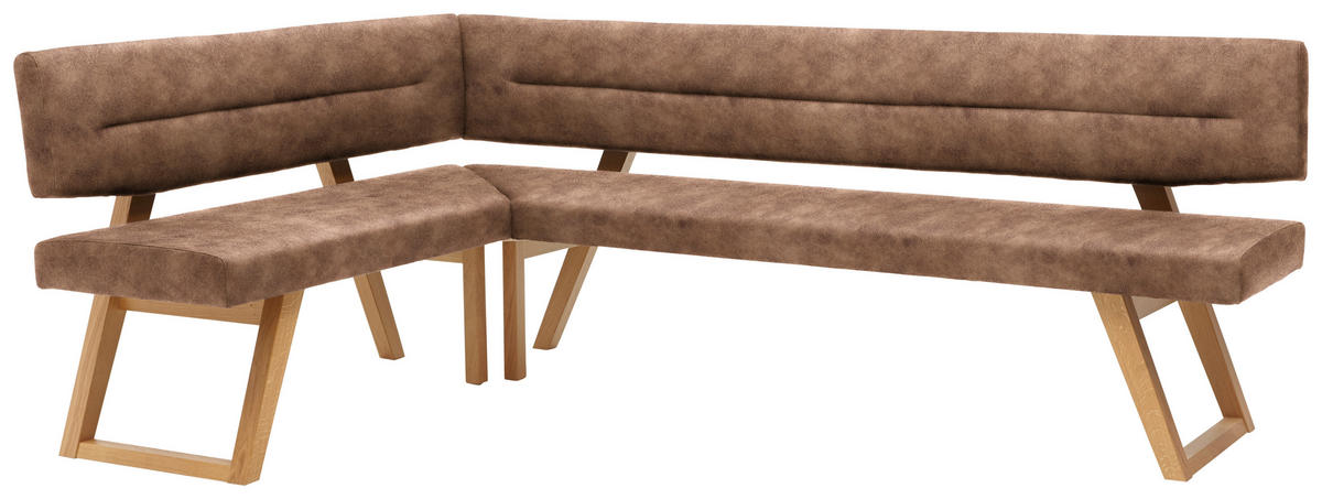 ECKBANK 155/225 cm  in Cognac  - Eichefarben/Cognac, KONVENTIONELL, Holz/Textil (155/225cm) - Dieter Knoll