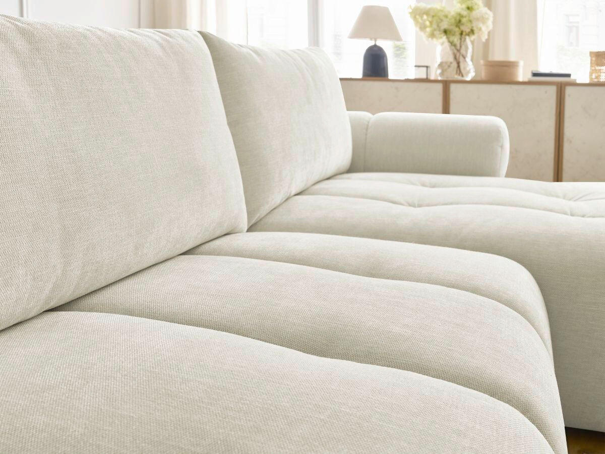 ECKSCHLAFSOFA FUJI Leinenoptik Beige  inkl.  - Beige/Schwarz, MODERN, Kunststoff/Textil (292/160cm)