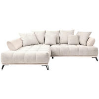 HÖRNSOFFA i chenille beige  - beige/svart, Modern, metall/textil (184/262cm) - MID.YOU