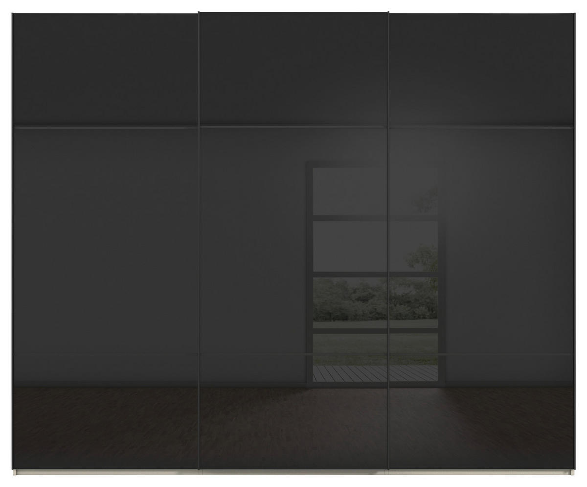 SCHWEBETÜRENSCHRANK 271/223/68 cm 3-türig Schwarz, Champagner  - Champagner/Schwarz, KONVENTIONELL, Glas/Holzwerkstoff (271/223/68cm) - Novel