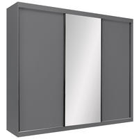 SCHIEBETÜRENSCHRANK 250/215/59,5 cm 3-türig Graphitfarben  - Graphitfarben/Schwarz, MODERN, Holzwerkstoff/Metall (250/215/59,5cm) - MID.YOU