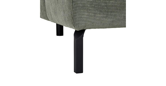 ECKSOFA Olivgrün Feincord  - Schwarz/Olivgrün, KONVENTIONELL, Textil/Metall (311/219cm) - Hom`in