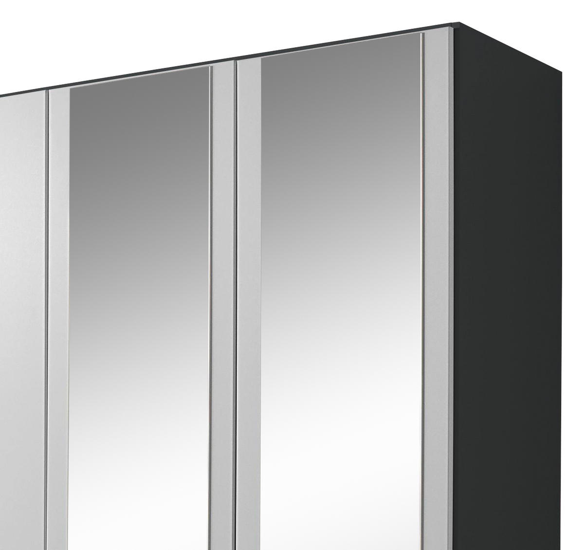 KLEIDERSCHRANK 181/197/54 cm 6-türig Grau, Weiß  - Weiß/Grau, Design, Glas/Holzwerkstoff (181/197/54cm) - Rauch Möbel