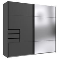 ORMAR SA KLIZNIM VRATIMA antracit, prozirna  225/210/64 cm  - prozirna/crna, Konvencionalno, staklo/metal (225/210/64cm) - MID.YOU