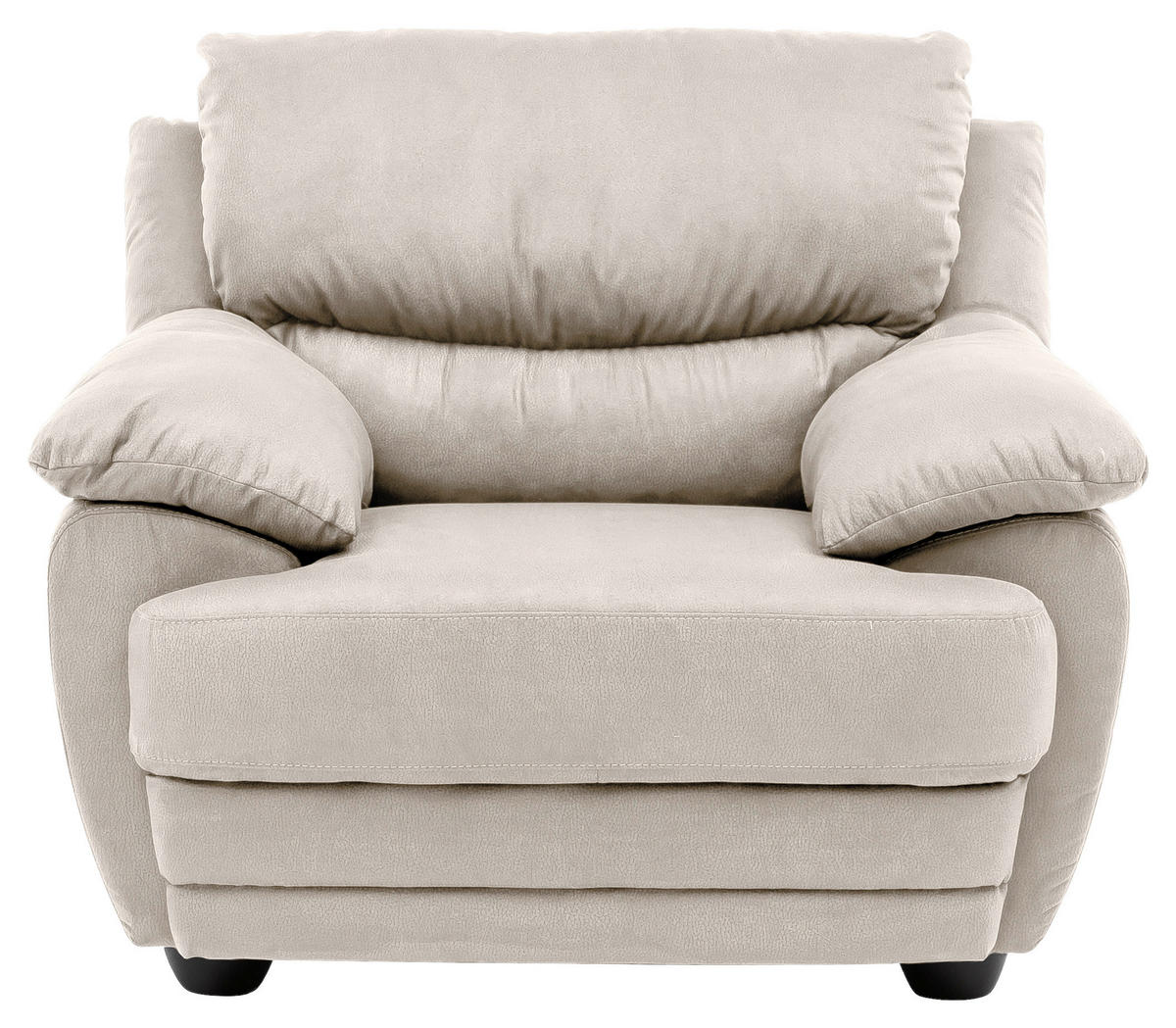 SESSEL in Mikrofaser Sandfarben  - Sandfarben/Schwarz, Design, Kunststoff/Textil (117/97/100cm) - Livetastic