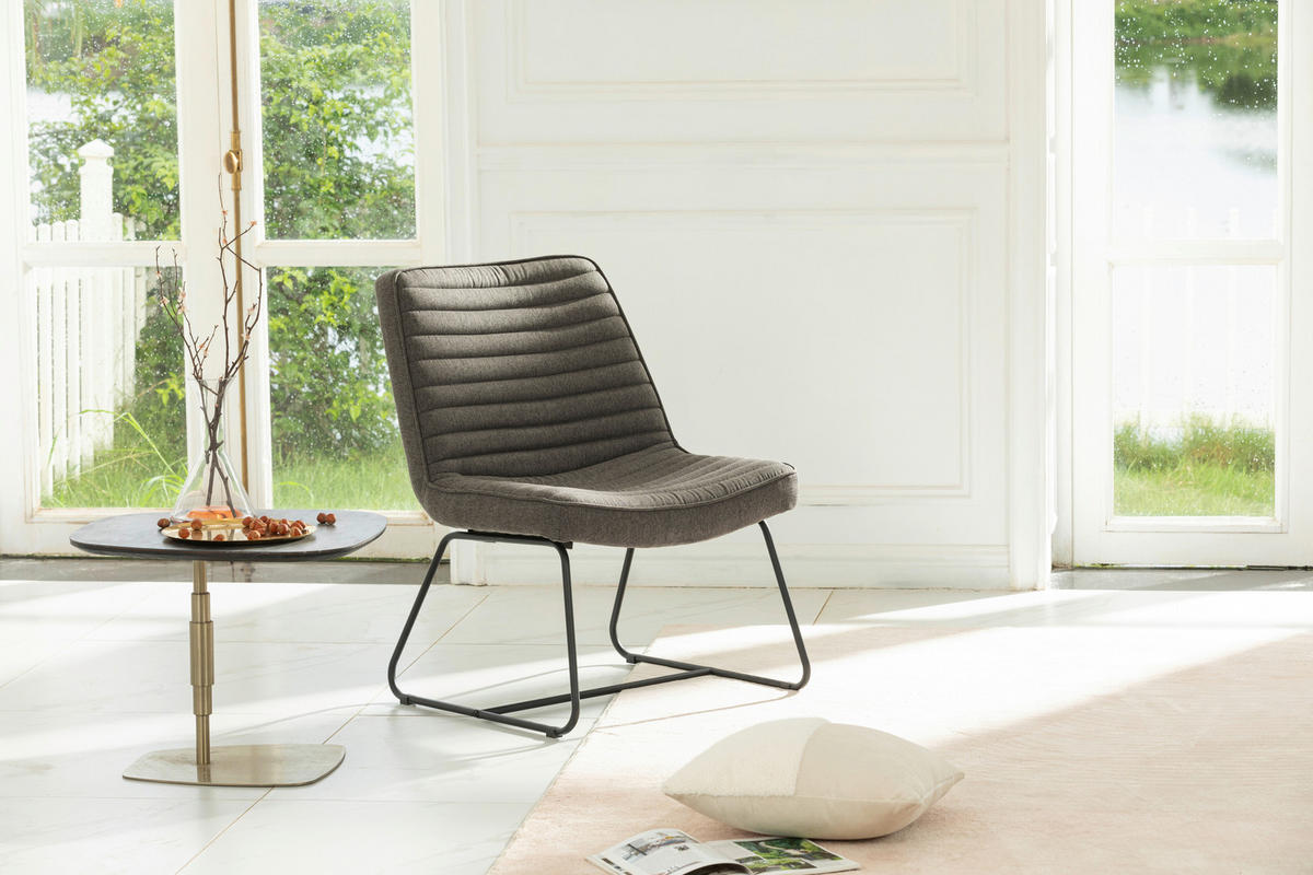 SESSEL Webstoff Grau    - Schwarz/Grau, MODERN, Textil/Metall (66/85/69cm) - P & B