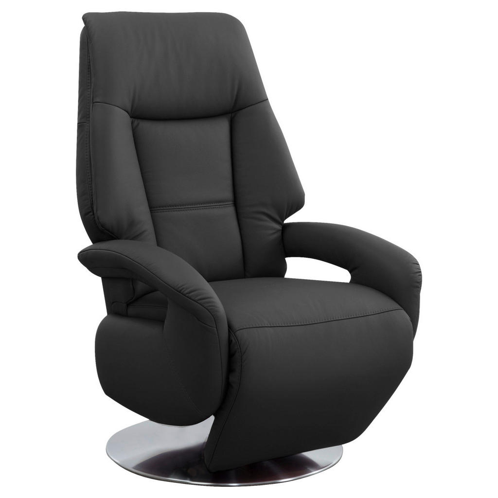 Thumbnail - Sit & More Relaxsessel, Schwarz, Leder, Echtleder, Nappaleder, 74x111x77 cm, Goldenes M, Made in Europe, DGM-Klimapakt, ...