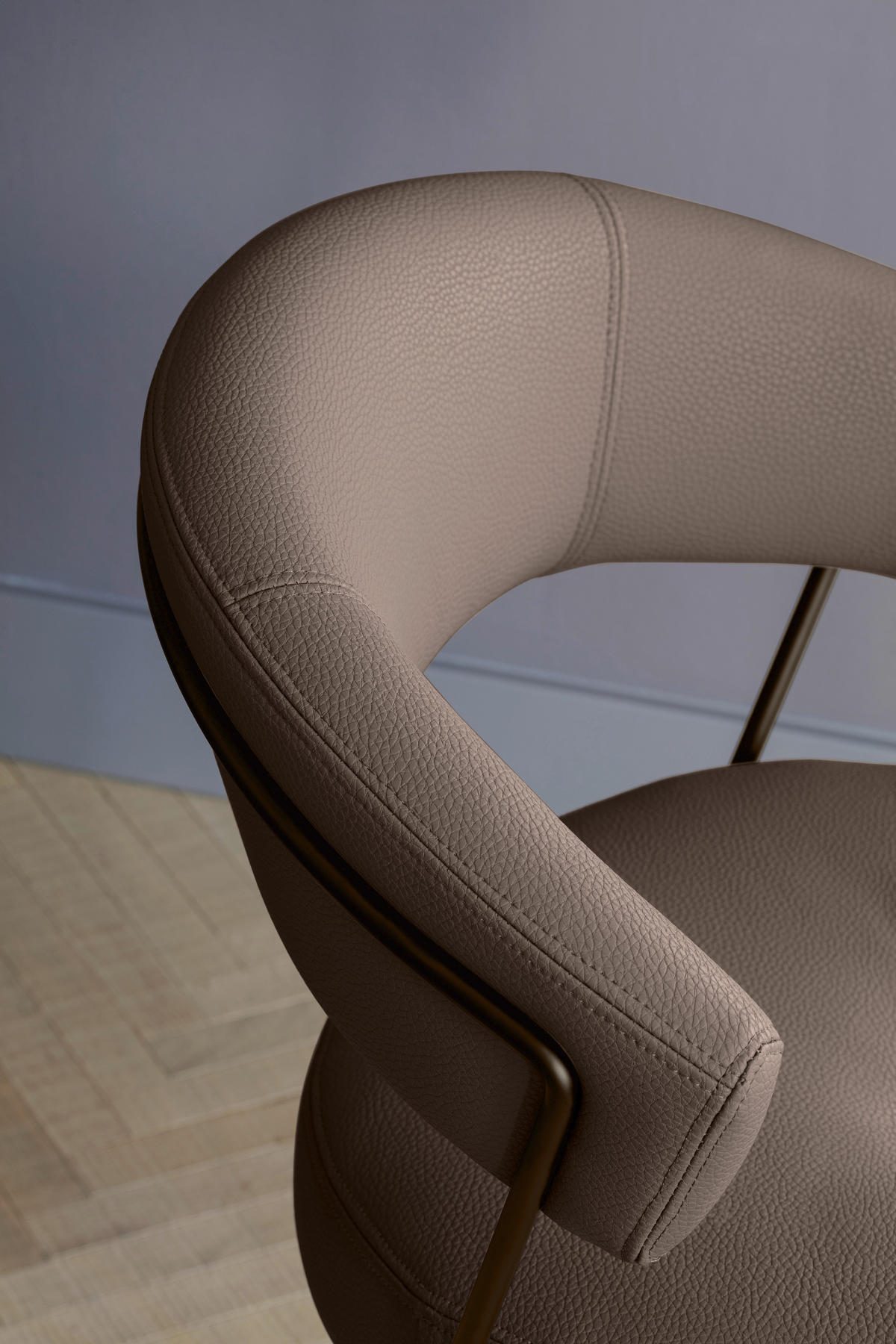 STUHL - Schlammfarben, Design, Textil/Metall (56/76/54cm) - Connubia 