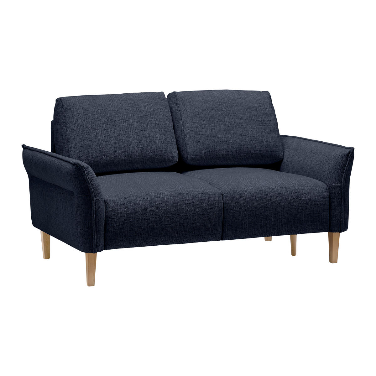 2-SITZER-SOFA in Webstoff Dunkelblau  - Eichefarben/Creme, Modern, Holz/Textil (150/85/92cm) - MID.YOU