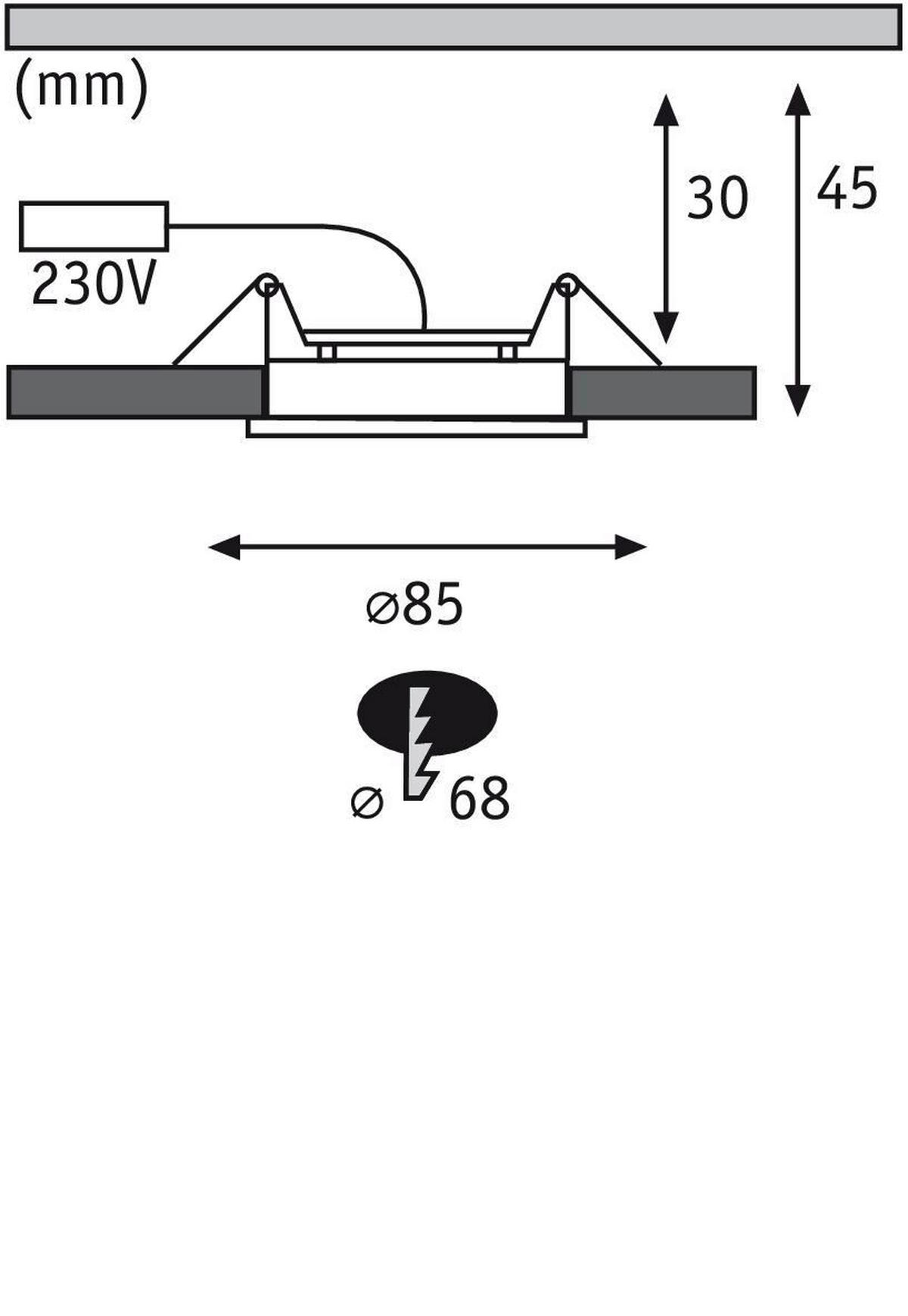 LED-EINBAUSPOT 8,5 cm  - Weiß, Design, Kunststoff (8,5cm) - Paulmann