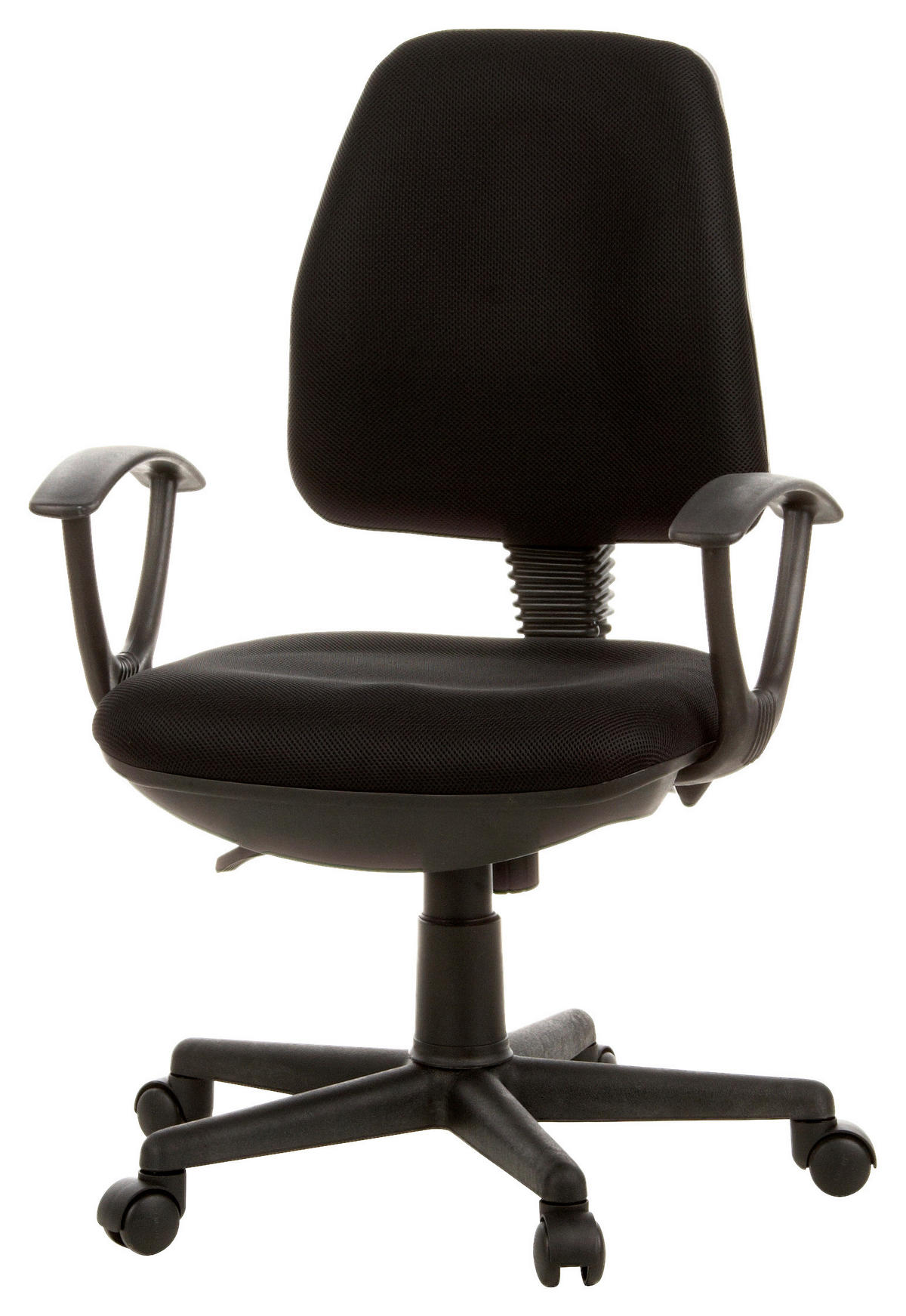 VRTLJIVI STOL umetna masa, tekstil črna  - črna, Moderno, umetna masa/tekstil (57/106/44cm) - MID.YOU