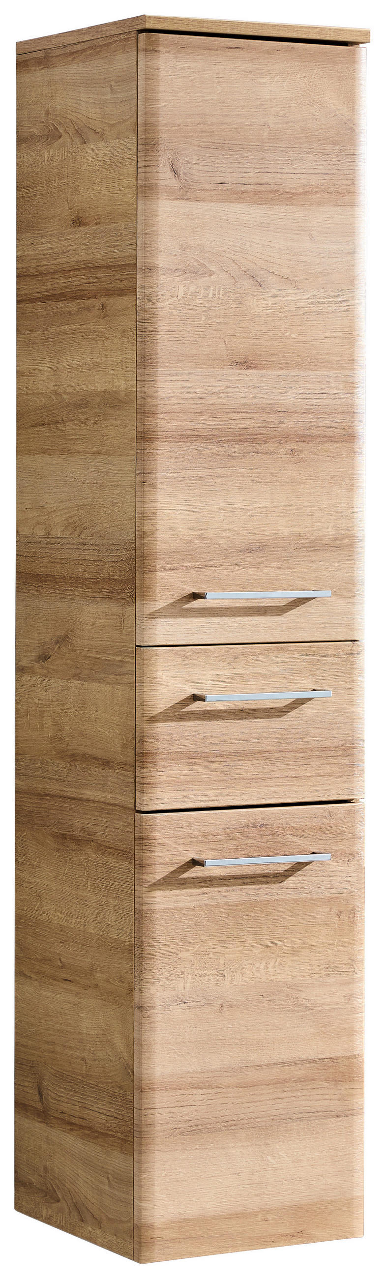 MIDISCHRANK 30/142/33 cm  - Chromfarben/Eichefarben, Konventionell, Glas/Holzwerkstoff (30/142/33cm) - Xora