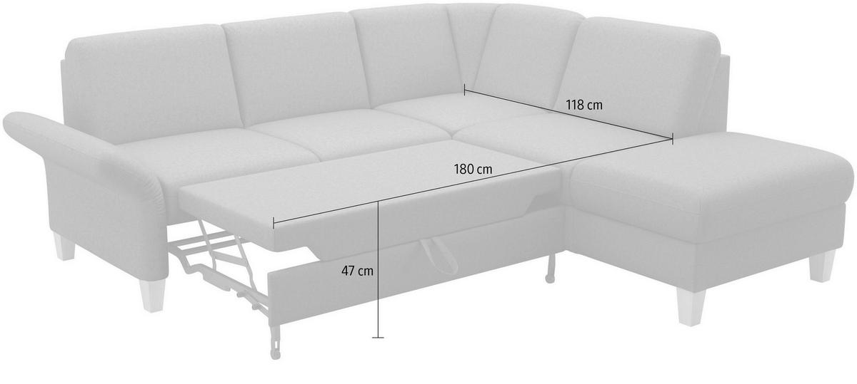 ECKSOFA ROCHELLE E Hellbraun Flachgewebe  - Hellbraun/Eichefarben, KONVENTIONELL, Holz/Textil (240/216cm) - Sit & More