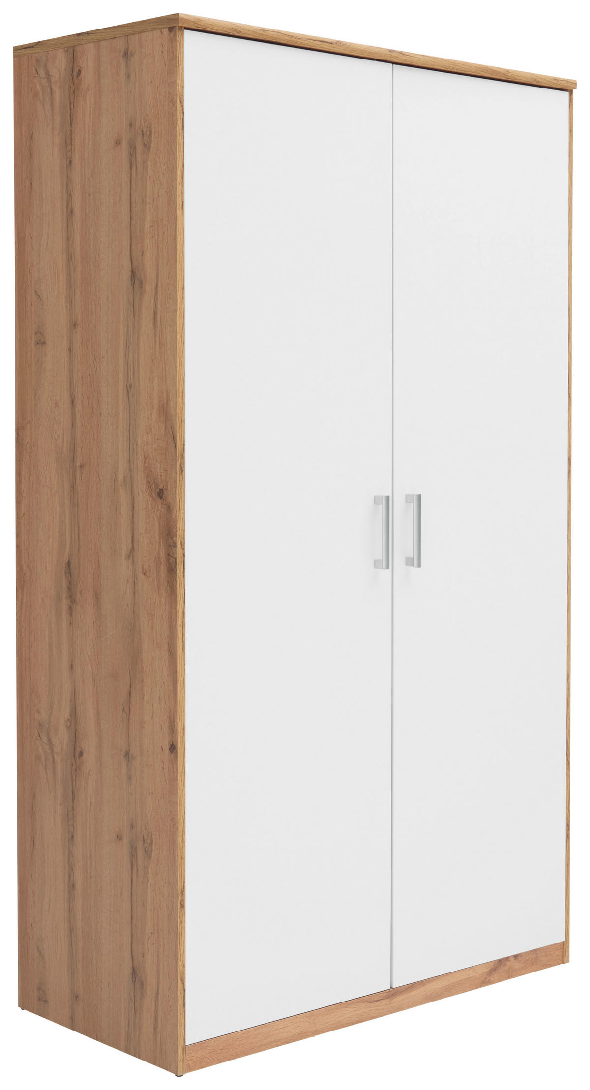 DULAP CU UȘI ROTATIVE alb, stejar Wotan  - argintiu/alb, Konventionell, plastic/material pe bază de lemn (106/194/54cm) - Xora