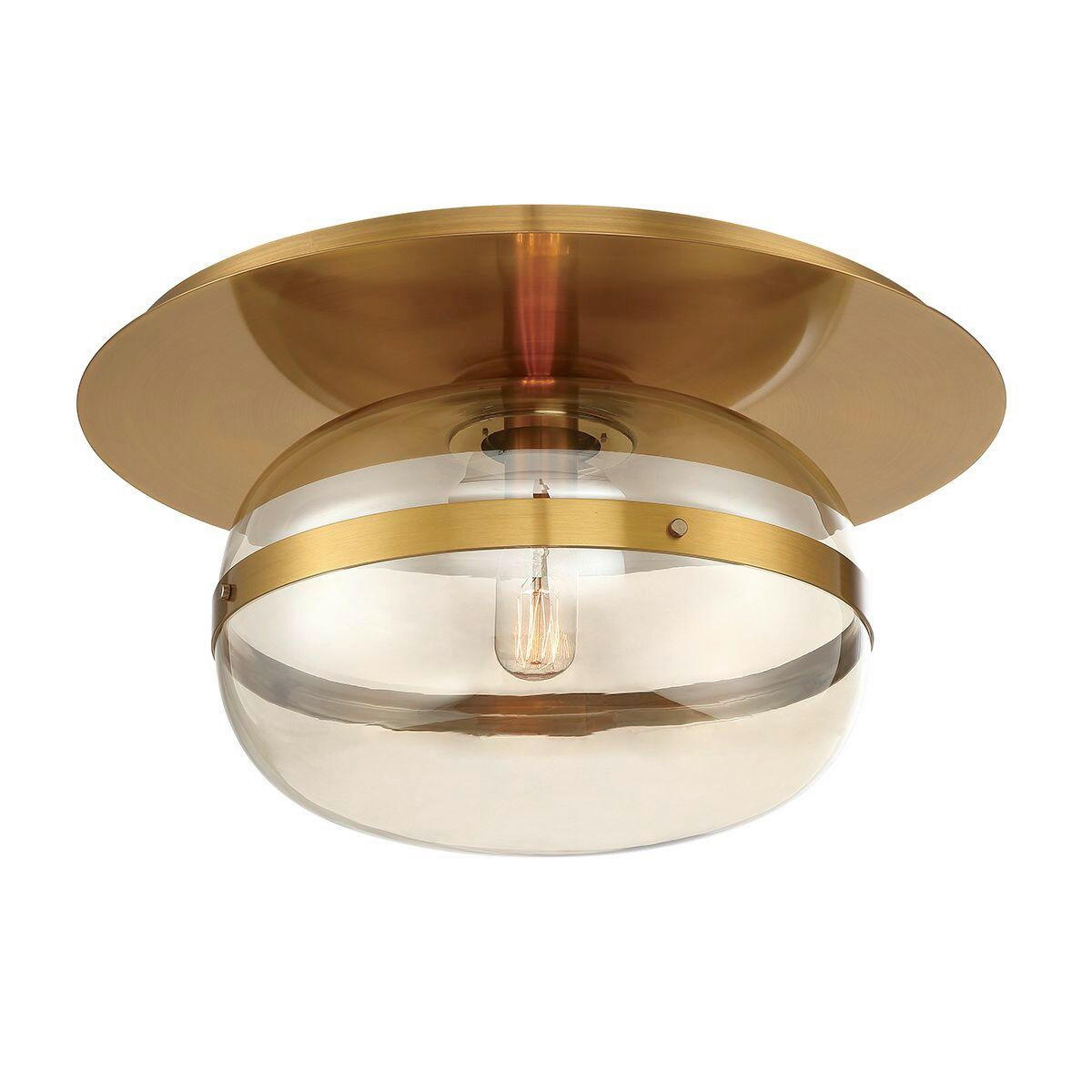 DECKENLEUCHTE 34,8/23,5 cm    - Messingfarben, KONVENTIONELL, Glas/Metall (34,8/23,5cm) - Elstead Lighting