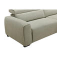 ECKSOFA Beige Mikrofaser Rücken echt, Relaxfunktion, Kopfteilverstellung  - Beige/Schwarz, Design, Holz/Textil (256/172cm) - Carryhome