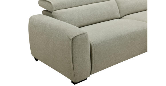 ECKSOFA Beige Mikrofaser Rücken echt, Relaxfunktion, Kopfteilverstellung  - Beige/Schwarz, Design, Holz/Textil (256/172cm) - Carryhome