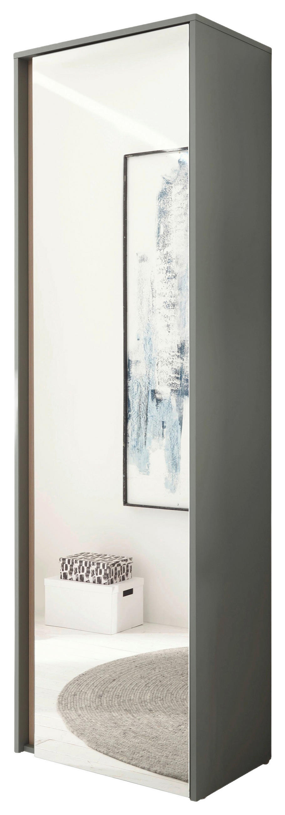 GARDEROBENSCHRANK  in 60/200/40 cm  - Eichefarben/Salbeigrün, Design, Glas/Holzwerkstoff (60/200/40cm) - Modante