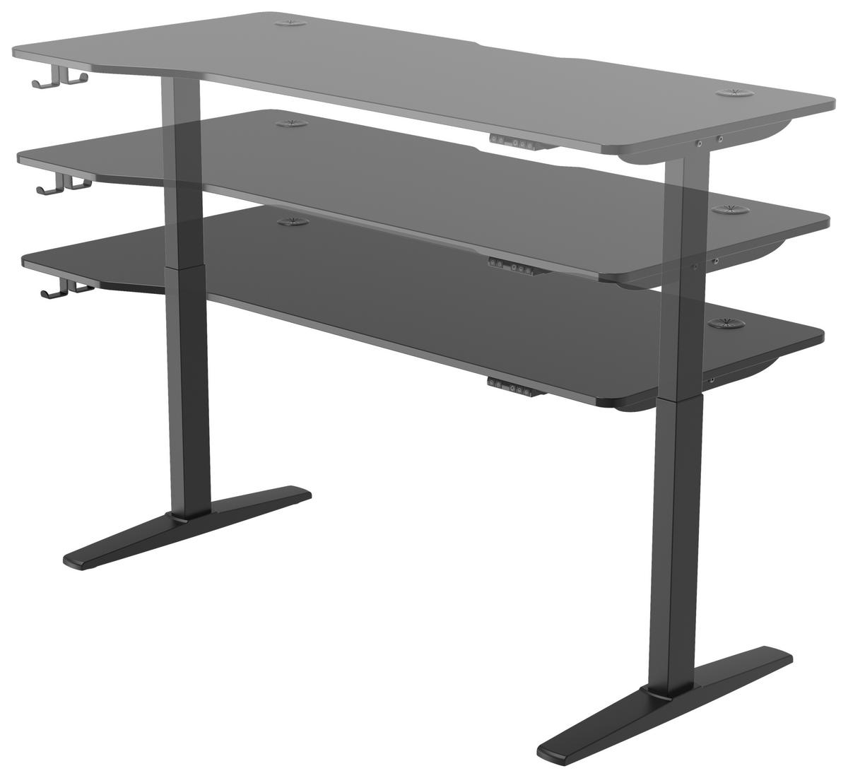 SCHREIBTISCH  in Schwarz  - Schwarz, MODERN, Holzwerkstoff/Kunststoff (160/71/116/75cm) - MID.YOU