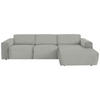 ECKSOFA in Feincord Hellgrau  301/177 cm  - Hellgrau/Schwarz, Design, Kunststoff/Textil (301/177cm) - Beldomo Style