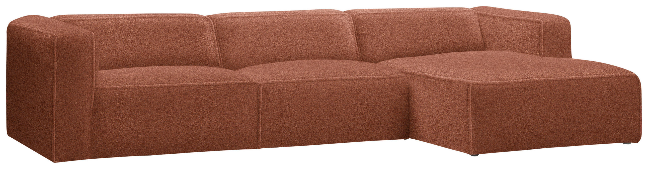 ECKSOFA in Webstoff Rostfarben  - Rostfarben/Schwarz, Design, Kunststoff/Textil (332/163cm) - Stylife