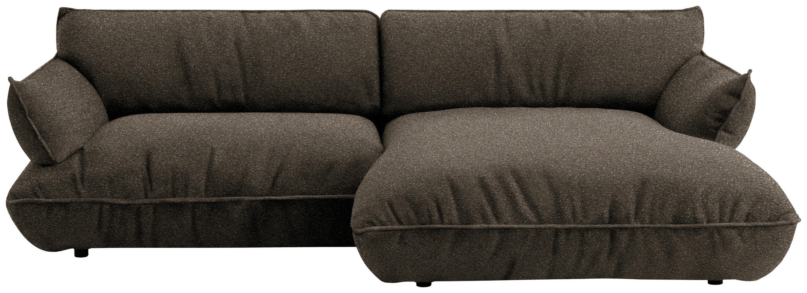 ECKSOFA  in Flachgewebe Dunkelbraun  264/185 cm  - Dunkelbraun/Schwarz, Design, Kunststoff/Textil (264/185cm) - Belluti