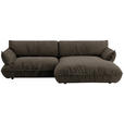 ECKSOFA  in Flachgewebe Dunkelbraun  264/185 cm  - Dunkelbraun/Schwarz, Design, Kunststoff/Textil (264/185cm) - Belluti