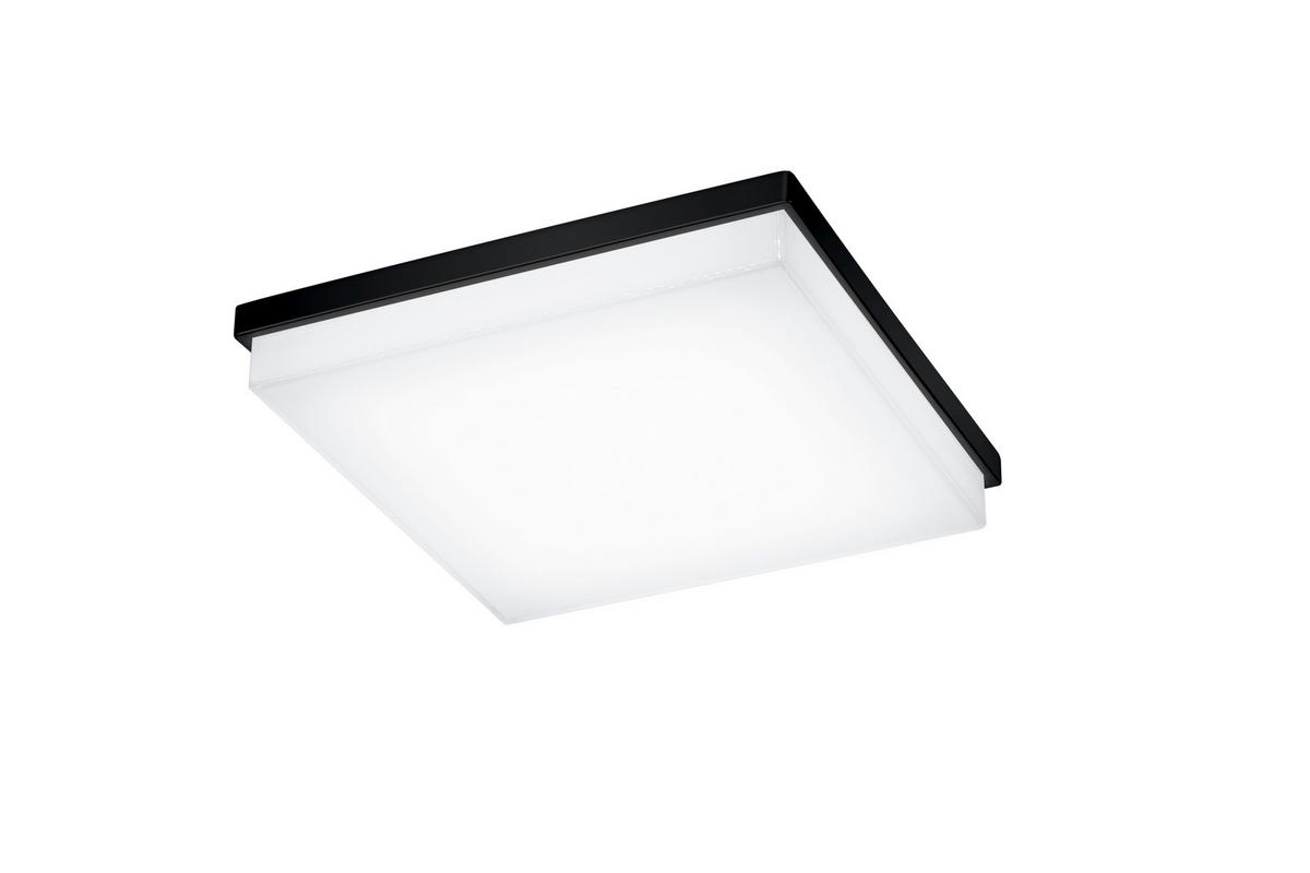 LED-DECKENLEUCHTE 31.5/31.5/6.5 cm   - Schwarz, Design, Metall (31.5/31.5/6.5cm) - Helestra