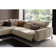 ECKSOFA in Cord Taupe  - Taupe/Schwarz, KONVENTIONELL, Textil/Metall (219/311cm) - Hom`in