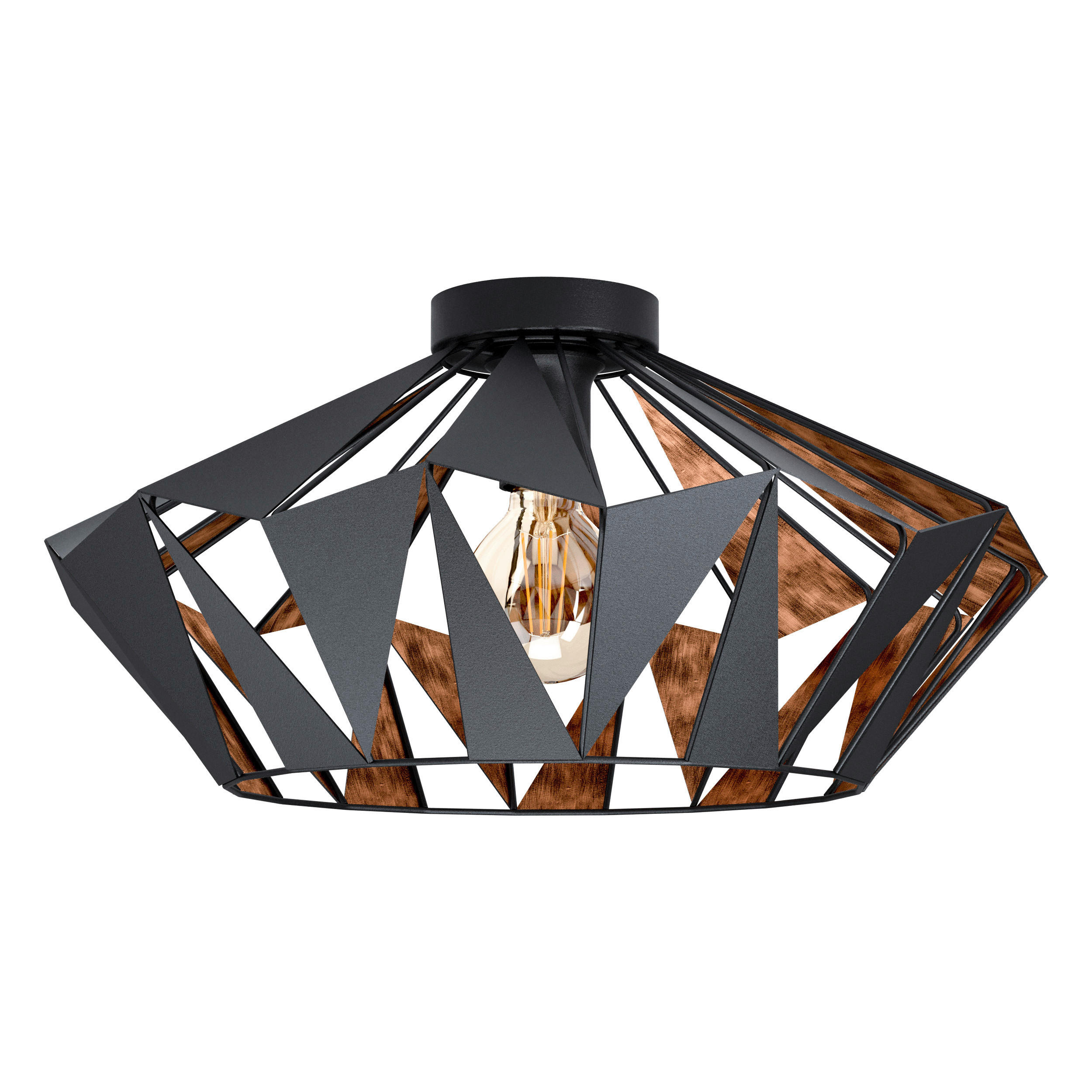DECKENLEUCHTE Carlton 47/23,5 cm   - Schwarz/Kupferfarben, KONVENTIONELL, Metall (47/23,5cm)