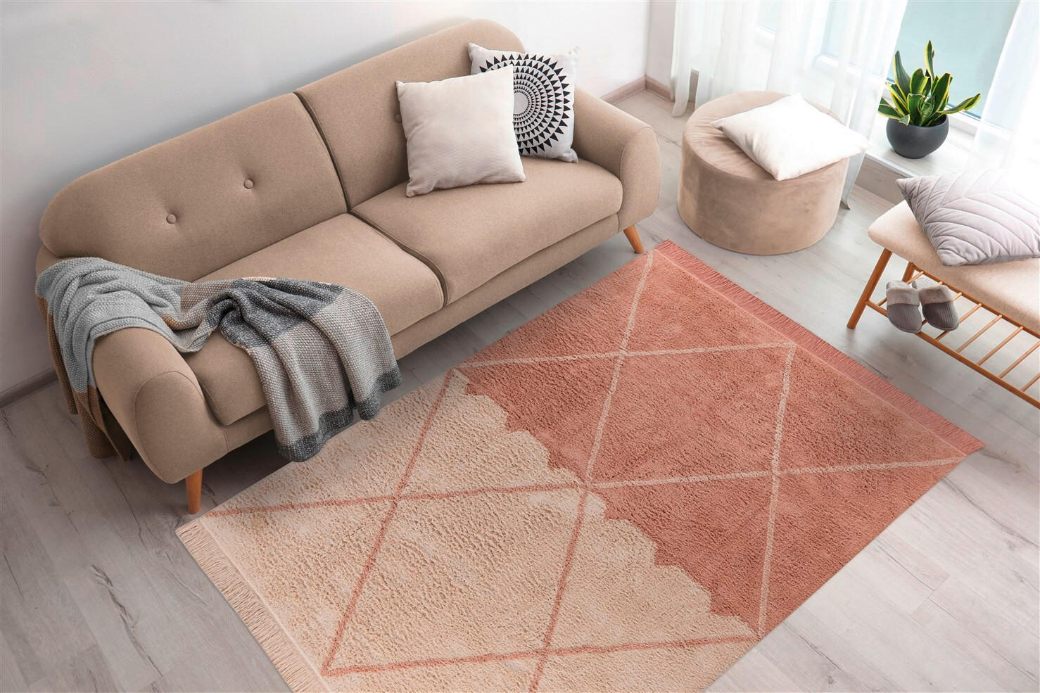 TEPPICH 120/170 cm Mylen 225 Creme / Altrosa Creme, Altrosa  - Creme/Altrosa, KONVENTIONELL, Textil (120/170cm)