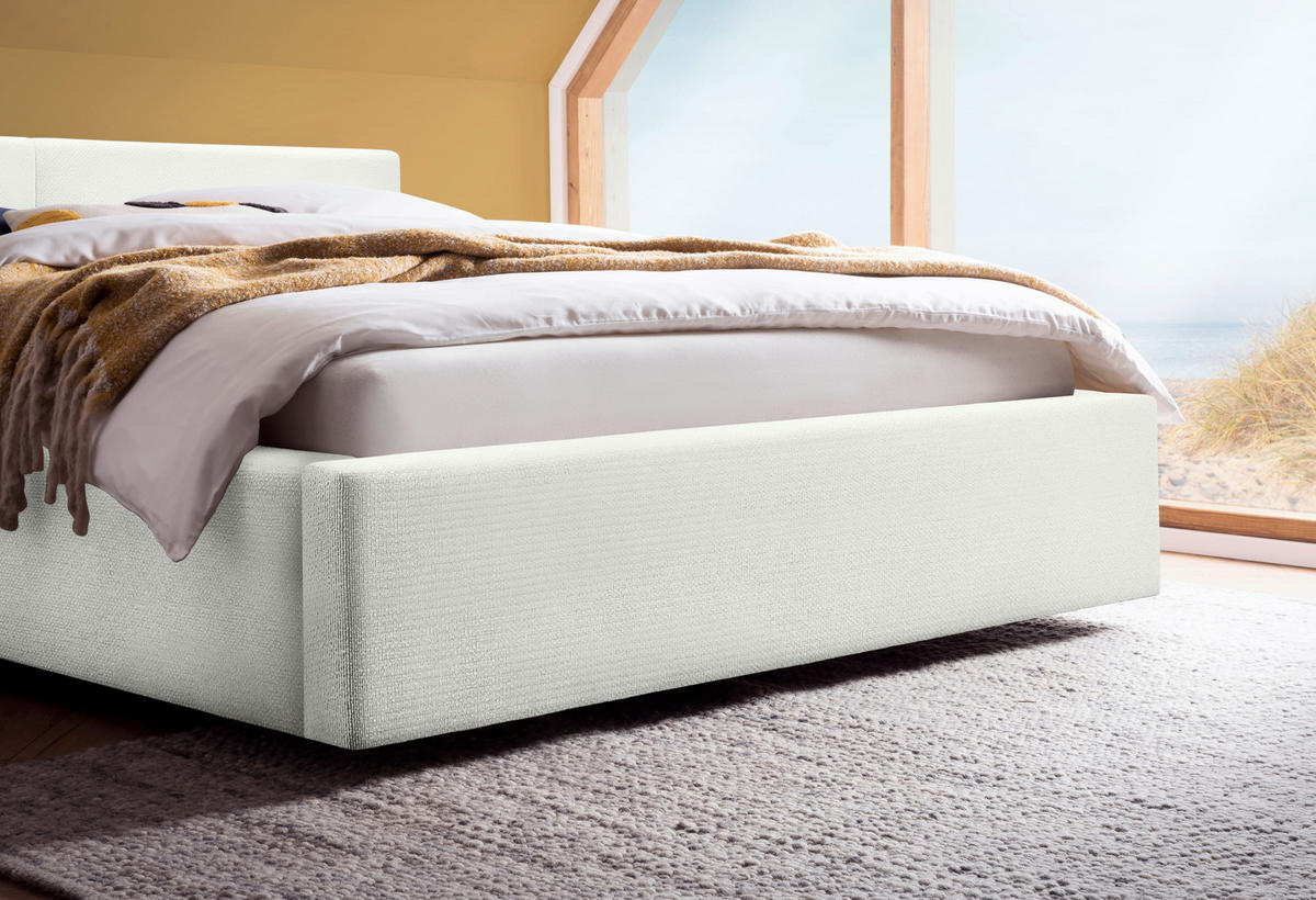 POLSTERBETT 140/200 cm  Weiss  - Weiss, Basics, Holz/Textil (140/200cm) - Boxxx