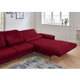 ECKSOFA Rivello in Echtleder Rot  328/193 cm  - Rot/Schwarz, Design, Leder/Metall (328/193cm) - Dieter Knoll