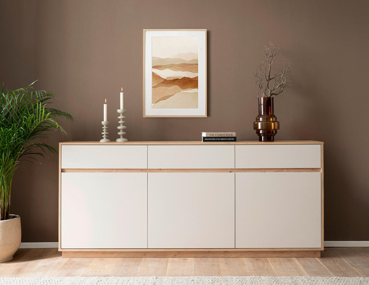SIDEBOARD  202/89/40 cm 3 Schublade(n)  - Kaschmir/Eiche Artisan, Design, Holzwerkstoff (202/89/40cm) - MID.YOU