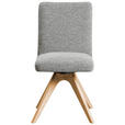 STUHL drehbar - Eichefarben/Hellgrau, KONVENTIONELL, Holz/Textil (47/89/60cm) - Linea Natura