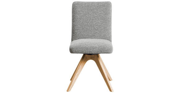 STUHL drehbar - Eichefarben/Hellgrau, KONVENTIONELL, Holz/Textil (47/89/60cm) - Linea Natura