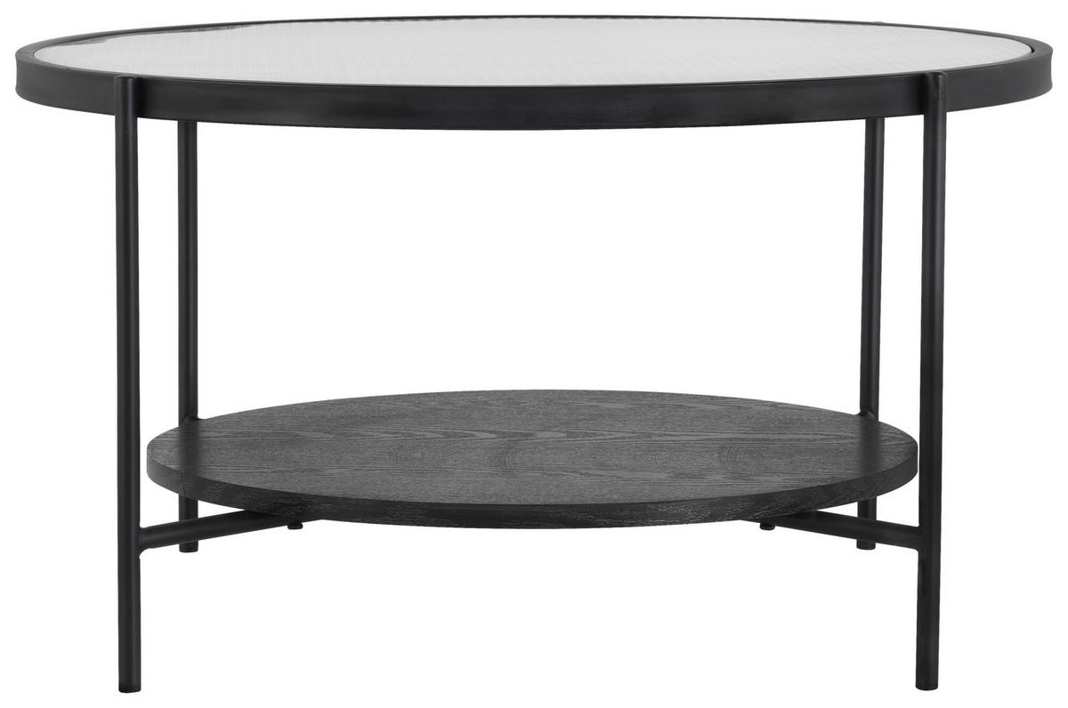 COUCHTISCH in Metall, Glas 80/80/45 cm  - Schwarz/Grau, Design, Glas/Metall (80/80/45cm) - MID.YOU
