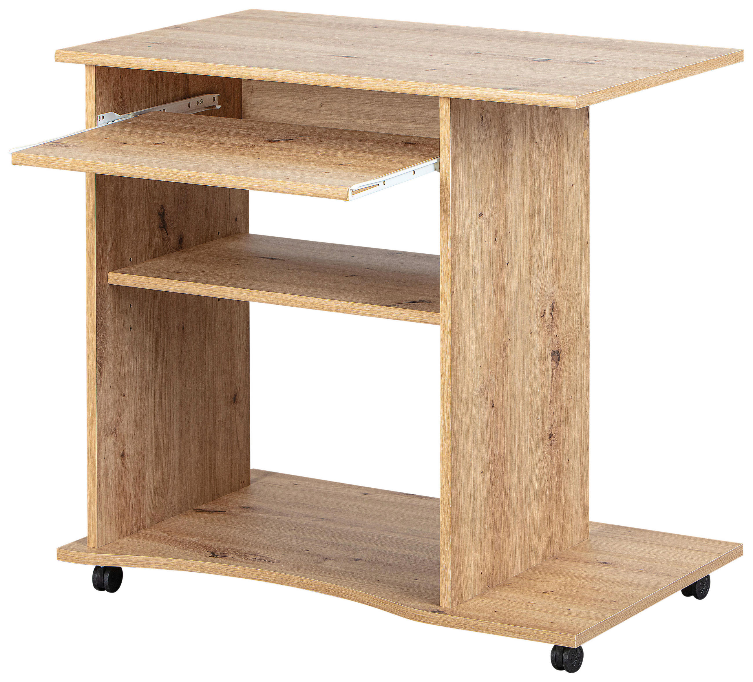 DATORBORD 80/50/75 cm  i ekfärgad  - ekfärgad, Klassisk, trämaterial/plast (80/50/75cm) - MID.YOU