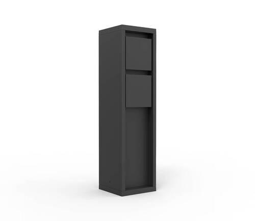 GARTENSTECKDOSE   - Schwarz, Design, Metall (31,00/8,00/8,00cm)