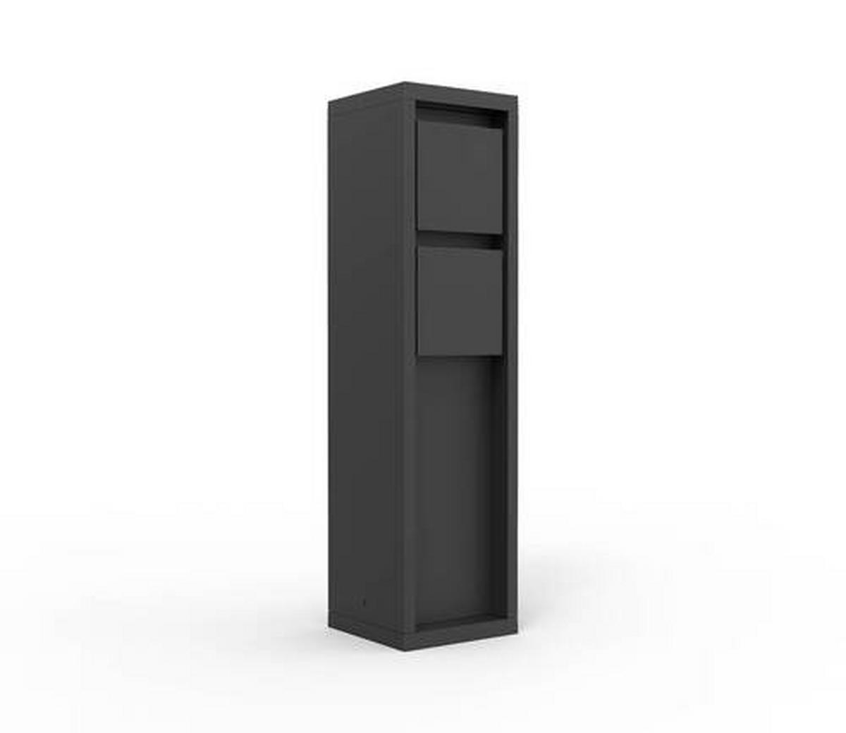 GARTENSTECKDOSE   - Schwarz, Design, Metall (31,00/8,00/8,00cm)