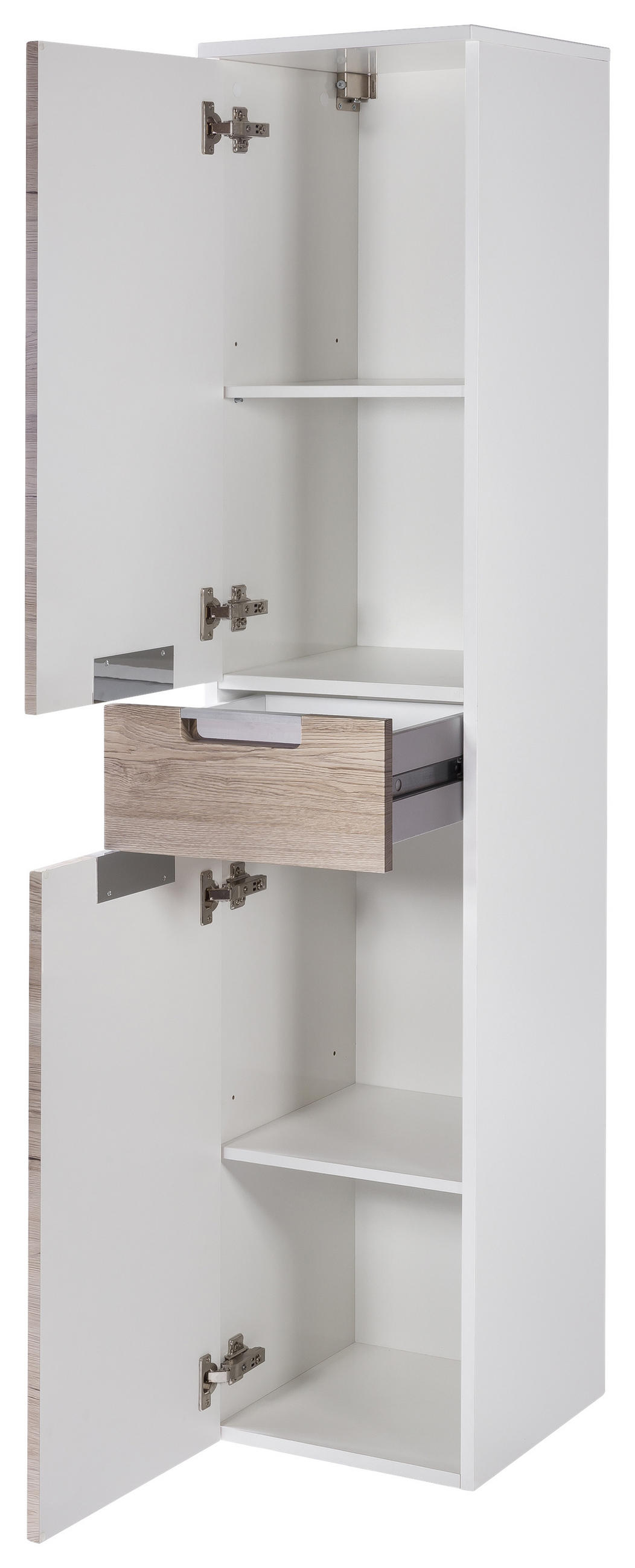 HOCHSCHRANK 33,0/159/35 cm  - Chromfarben/Eichefarben, MODERN, Holzwerkstoff/Metall (33,0/159/35cm) - MID.YOU
