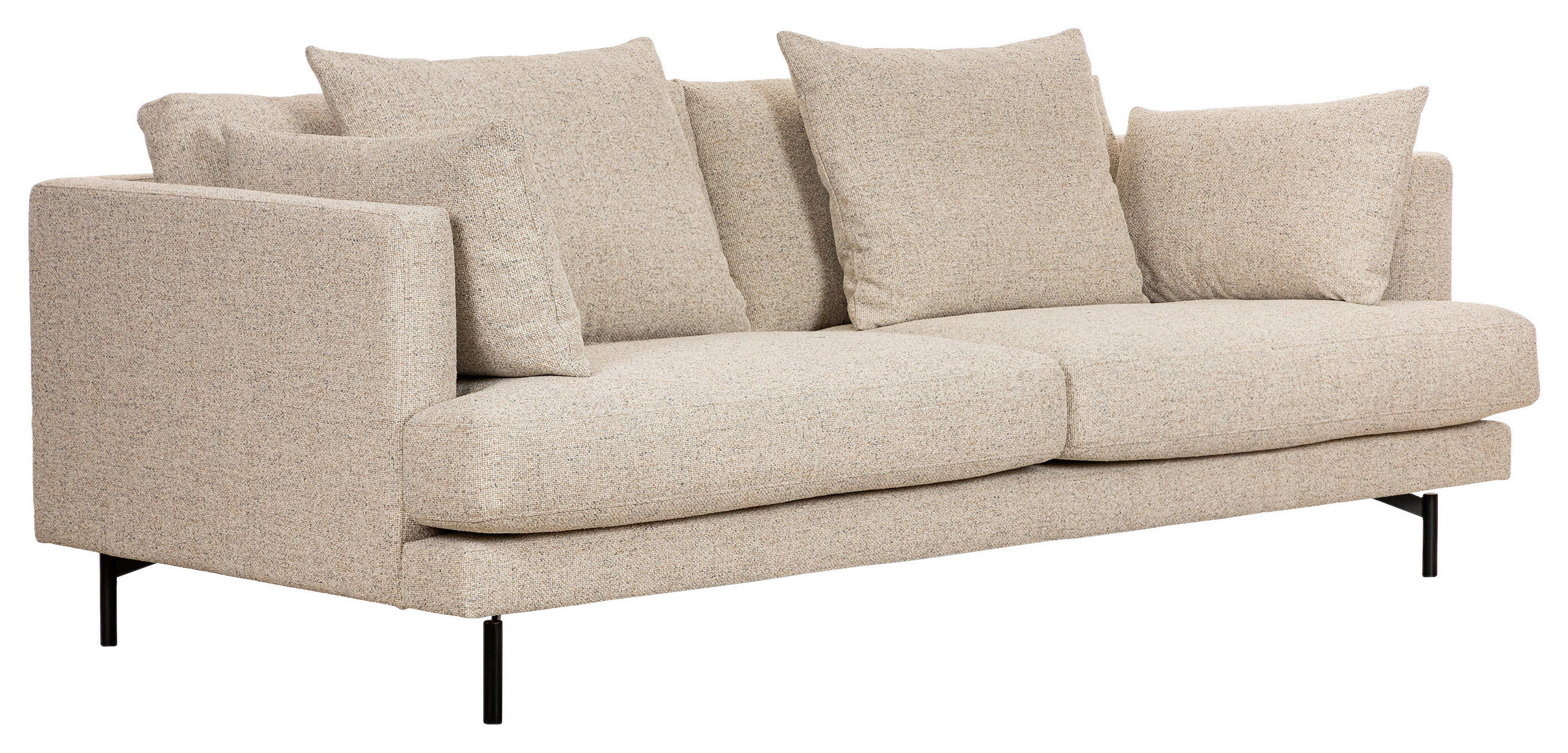 3-SITS SOFFA i beige  - beige/svart, Basics, metall/trä (217/84/100cm) - Novel