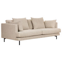 3-SITS SOFFA i beige  - beige/svart, Basics, metall/trä (217/84/100cm) - Novel