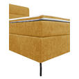 BOXSPRINGBETT 160/200 cm,  in Currygelb, Topper, H2 + H2 = mittel  - Currygelb/Schwarz, Design, Textil/Metall (160/200cm) - Esposa